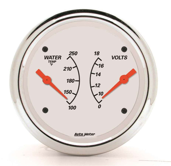Traditional incandescent lighting illuminates around the perimeter of the dial