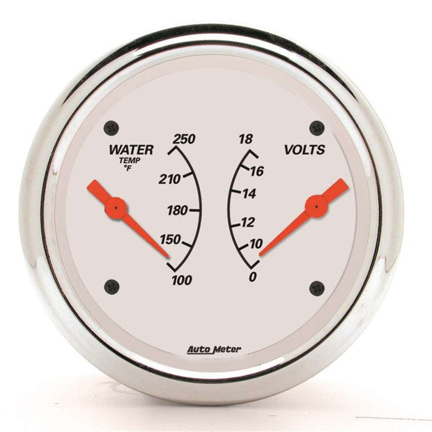Traditional incandescent lighting illuminates around the perimeter of the dial