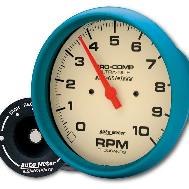 GAUGE, TACH, 5", 10K RPM, IN-DASH, W/PEAK MEMORY, GLOW IN DARK, ULTRA-NITE