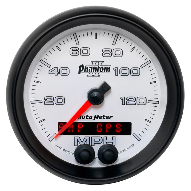 GAUGE, SPEEDOMETER, 3 3/8" , 140MPH, GPS, PHANTOM II