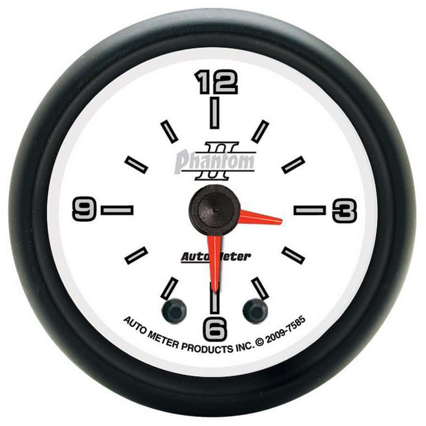 GAUGE, CLOCK, 2 1/16", 12HR, ANALOG, PHANTOM II