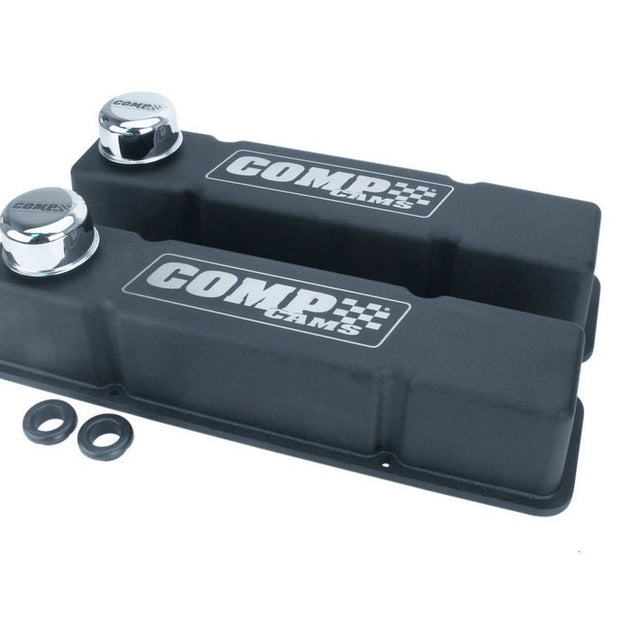 SBC Cast Alum. V/C Set - Black w/Comp Logo